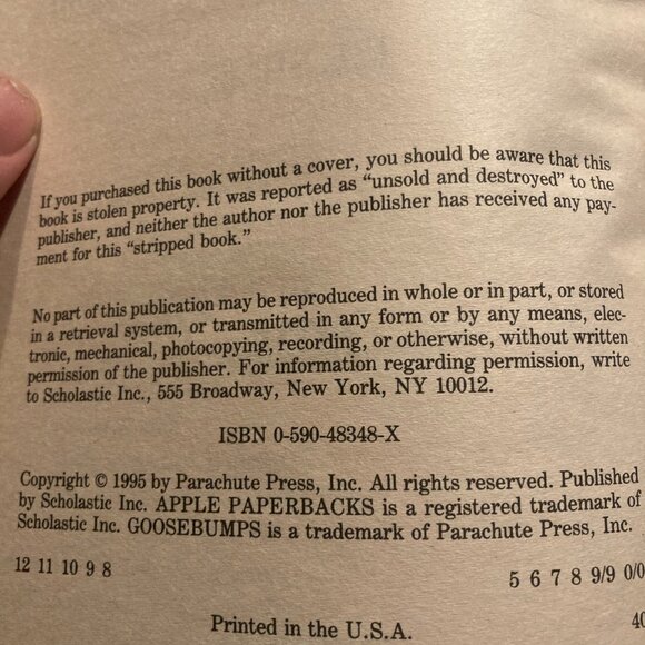 Vintage Book-Goosebumps It Came From Beneath the Sink #30-1996 RL Stine - Picture 2 of 4